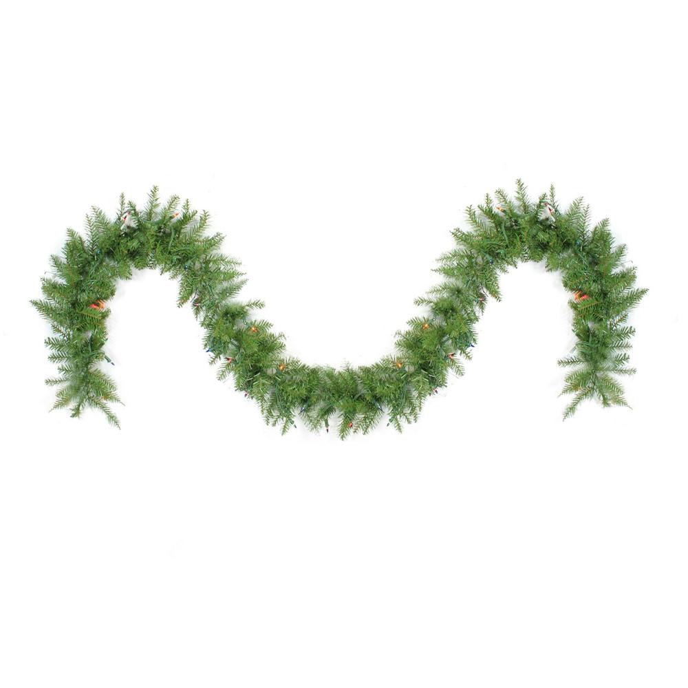 9' x 10" Pre-Lit Northern Pine Artificial Christmas Garland - Multi Color Lights. Picture 2