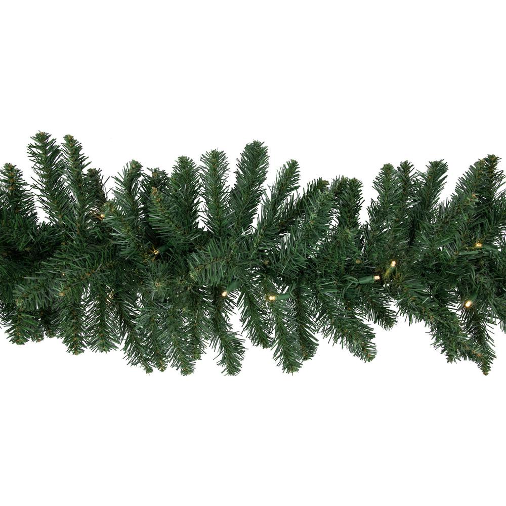 50' x 16" Buffalo Fir Commercial Christmas Garland - Warm White LED Lights. Picture 3
