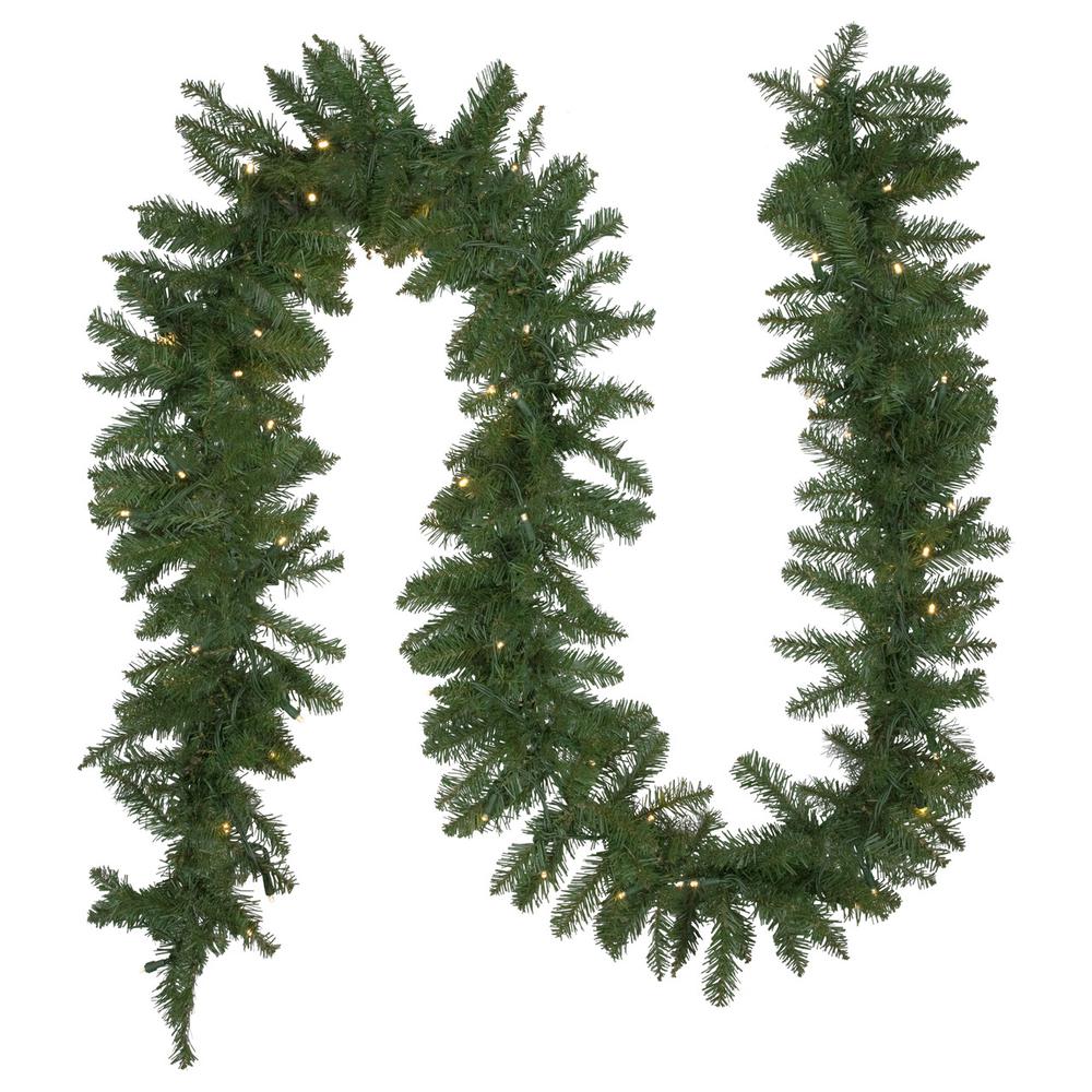 50' x 10" Northern Pine Commercial Christmas Garland - Warm White LED Lights. Picture 1