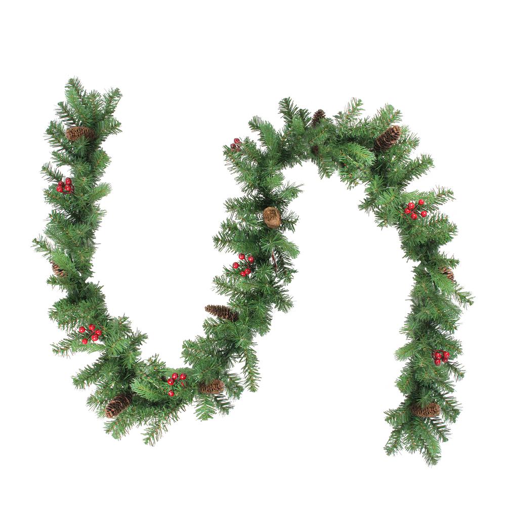 Noble Fir Commercial Christmas Garland with Berries - Unlit - 25' x 12". Picture 1