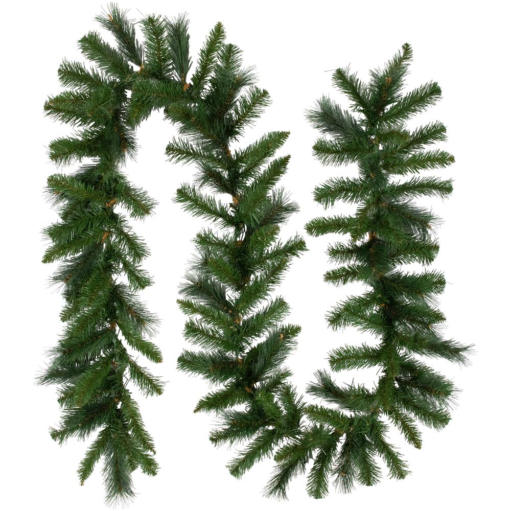 9' x 12" Mixed Green Beaver Pine Artificial Christmas Garland  Unlit. Picture 1