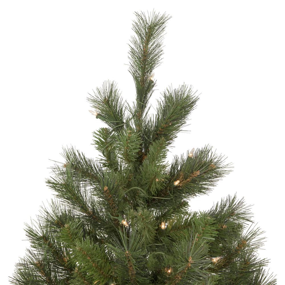 6.5' Pre-Lit Medium Beaver Pine Artificial Christmas Wall Tree  Clear Lights. Picture 4