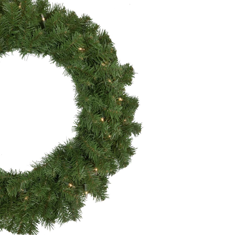 Pre-Lit Dorchester Pine Artificial Christmas Wreath  24-Inch  Clear Lights. Picture 3