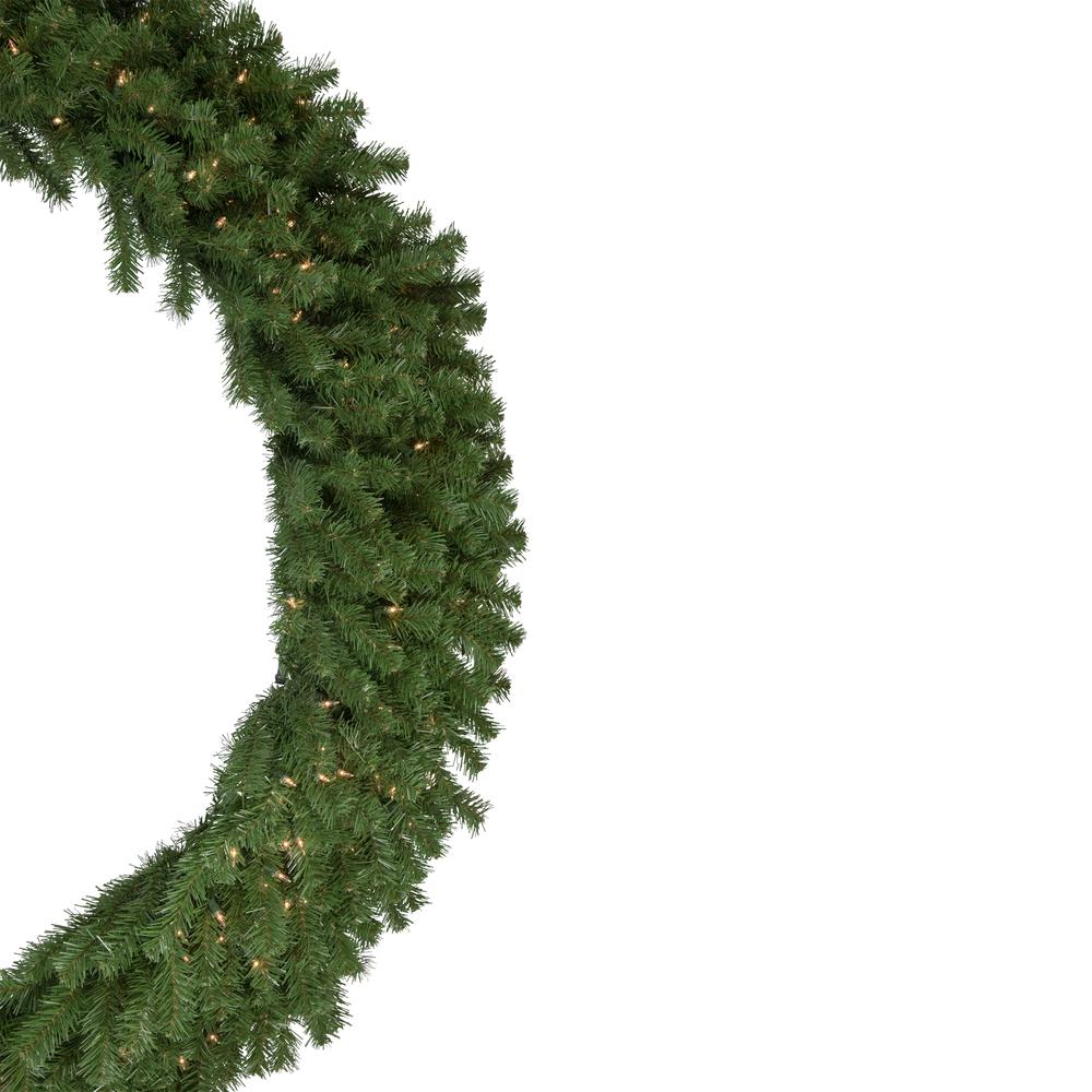 Pre-Lit Deluxe Dorchester Pine Artificial Christmas Wreath 60-Inch Clear Lights. Picture 3