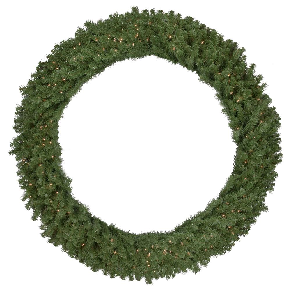 Pre-Lit Deluxe Dorchester Pine Artificial Christmas Wreath 60-Inch Clear Lights. Picture 1