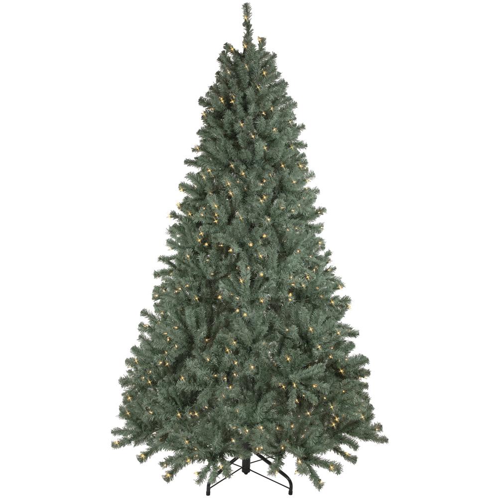 7.5' Pre-Lit Colorado Blue Spruce Artificial Christmas Tree  Clear Lights. Picture 1
