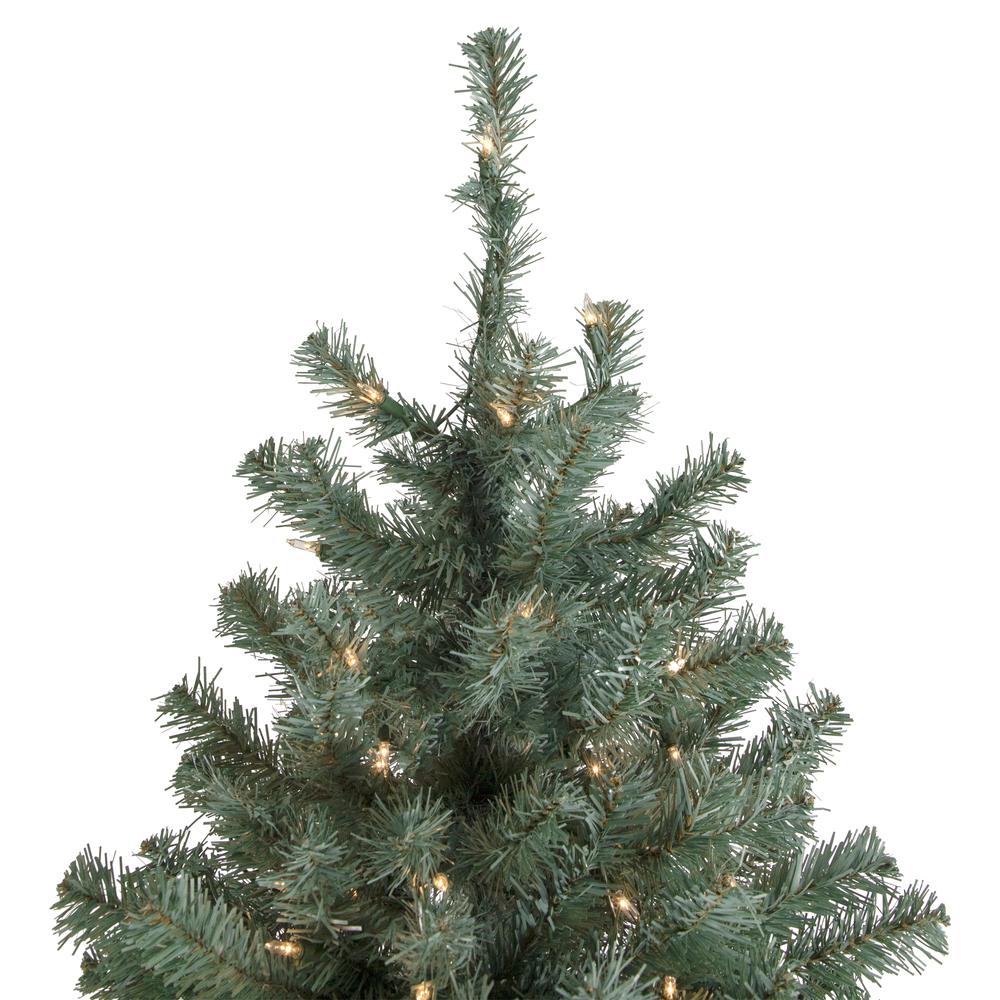 7.5' Pre-Lit Colorado Blue Spruce Artificial Christmas Tree  Clear Lights. Picture 3