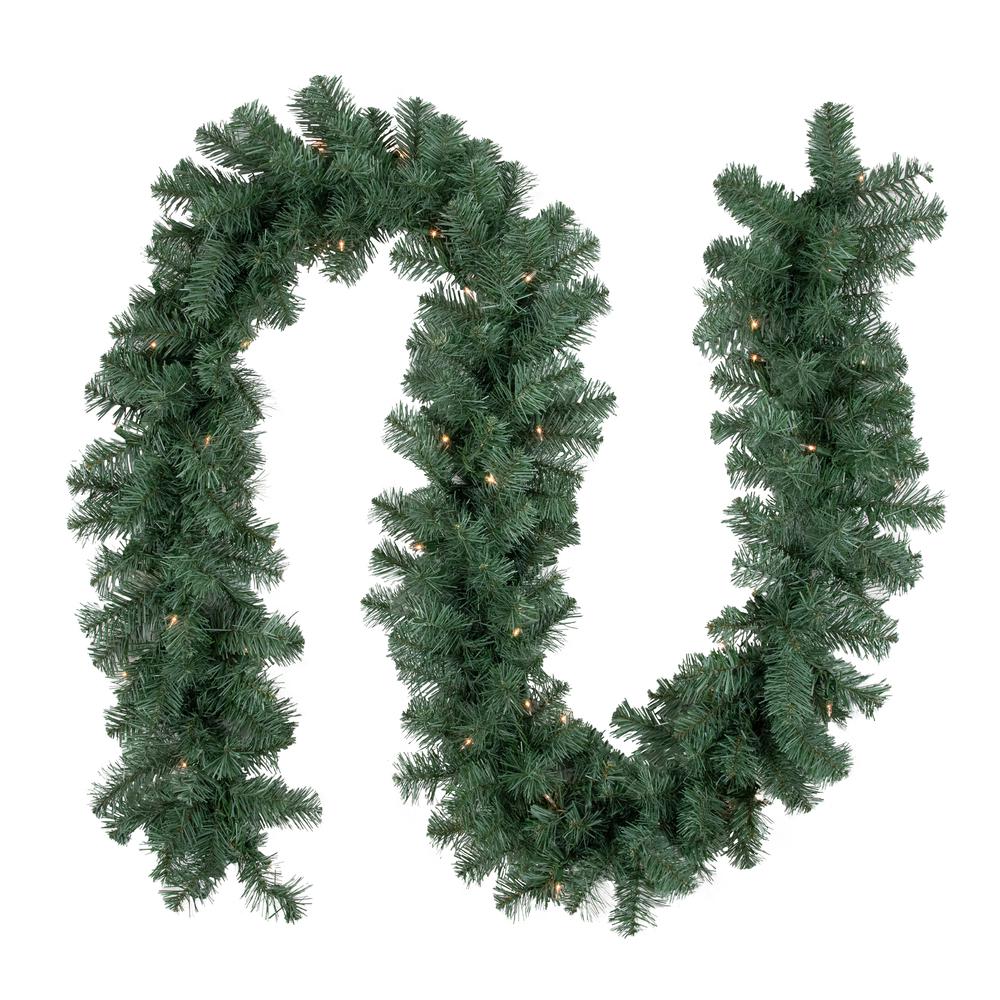 9' x 12" Pre-Lit Colorado Blue Spruce Artificial Christmas Garland  Clear Lights. Picture 1