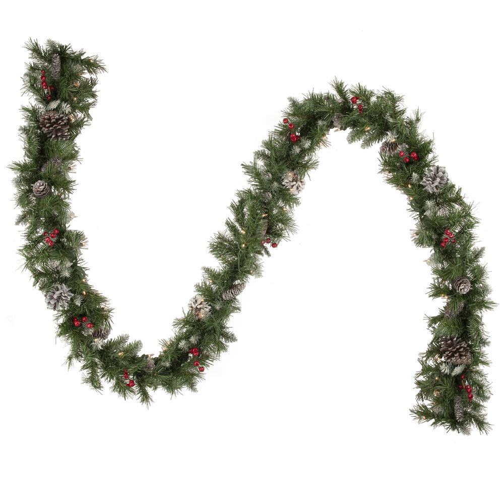 5-Piece Pre-Lit Frosted Verona Berry Pine Artificial Christmas Entryway Set. Picture 5