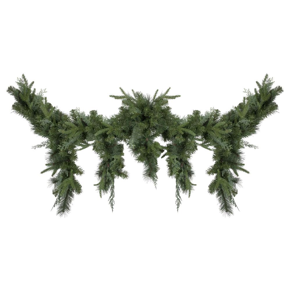 6' x 18" Mixed Pine Artificial Christmas Icicle Garland  Unlit. Picture 3