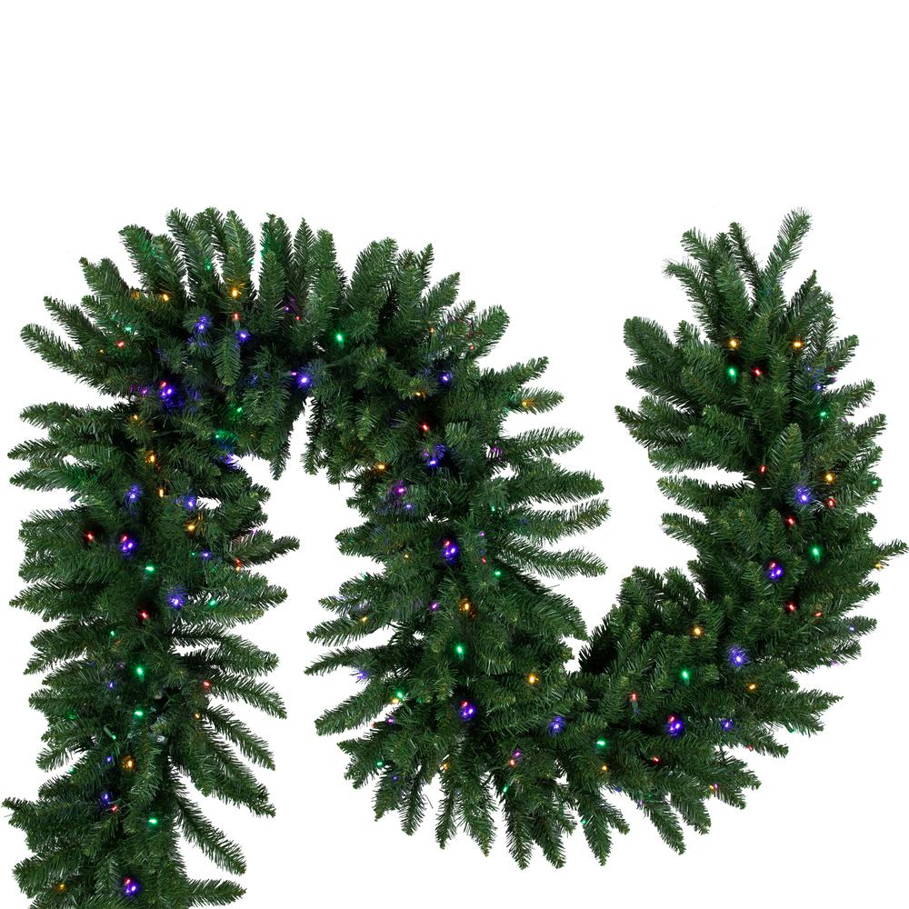25' x 20" Buffalo Fir Artificial Christmas Garland - Multi-Color LED Lights. Picture 4
