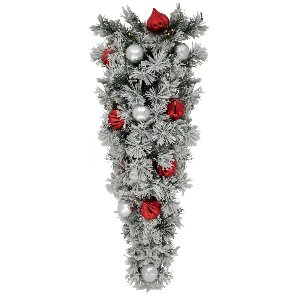 3' Pre-Lit Snowy Bristle Pine Artificial Christmas Swag  Warm White LED Lights. Picture 1