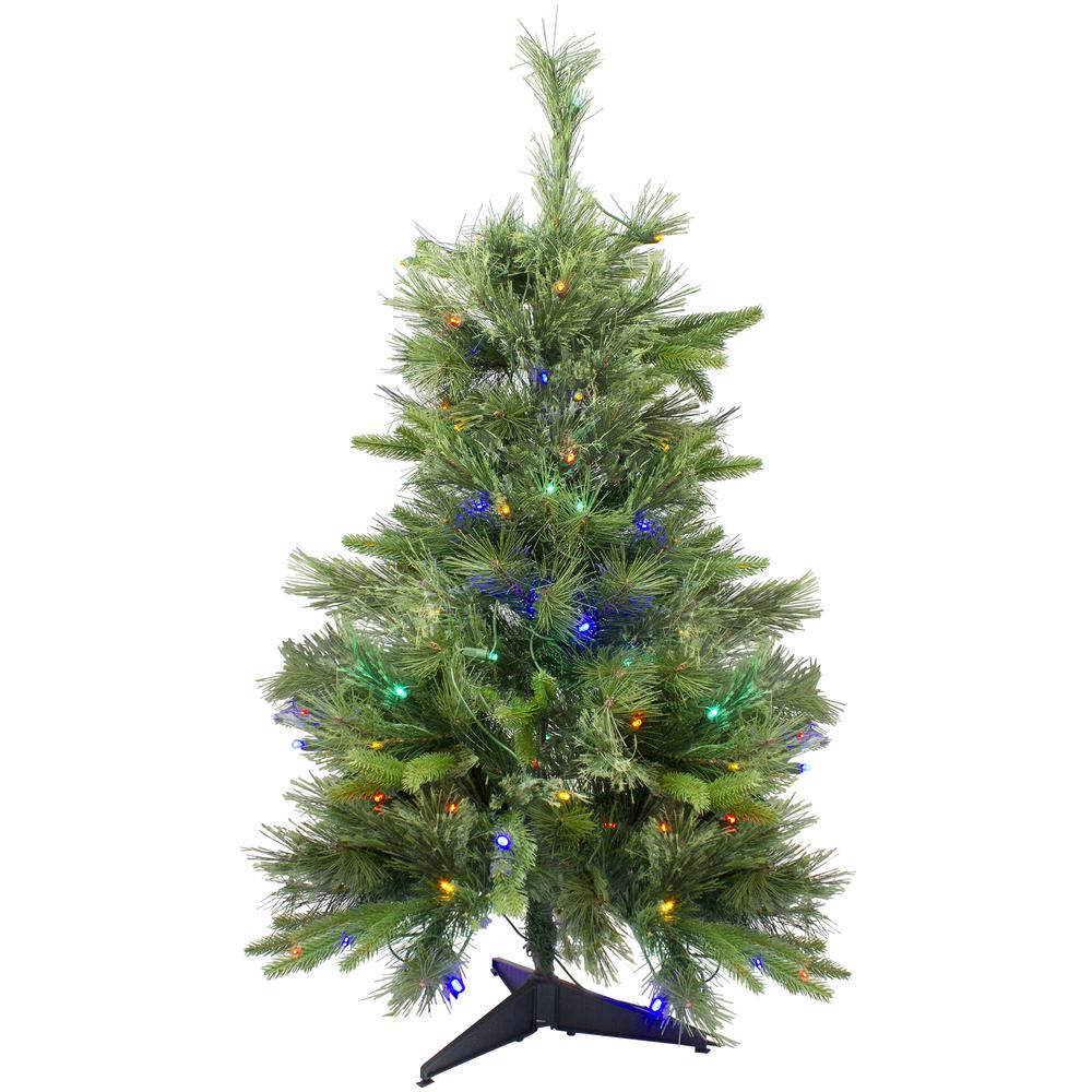 3' x 29 Pre-Lit Ashcroft Cashmere Pine Full Artificial Christmas Tree - Multi LED Lights. Picture 1