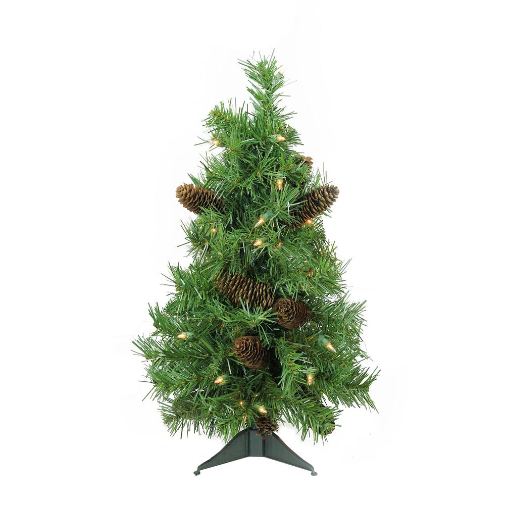 2' Pre-Lit Green Full Dakota Pine Artificial Christmas Tree - Clear Dura-Lit Lights. Picture 3
