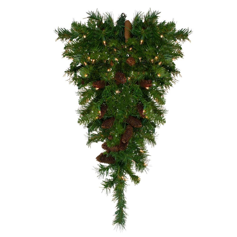 30" Pre-Lit Dakota Red Pine Artificial Christmas Teardrop Swag - Clear Dura Lights. The main picture.