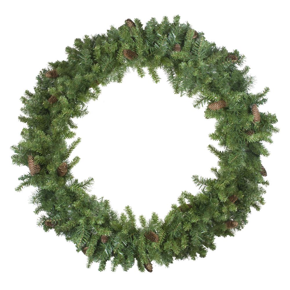 Green and Brown Pine Artificial Christmas Wreath - 48-Inch  Unlit. Picture 1