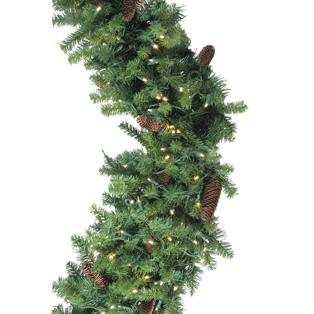 Pre-Lit Dakota Pine Artificial Christmas Wreath - 72-Inch  Warm White LED Lights. Picture 2