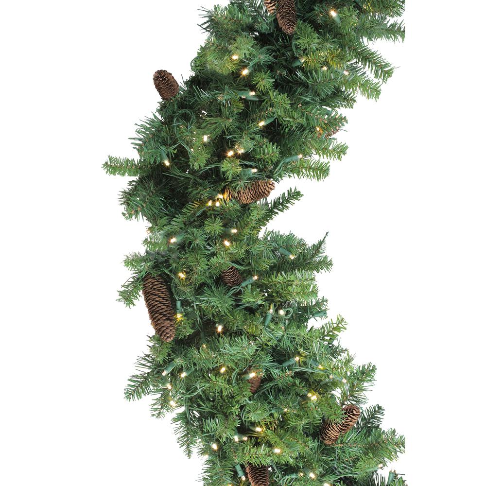 Pre-Lit Dakota Pine Artificial Christmas Wreath - 72-Inch  Warm White LED Lights. Picture 3