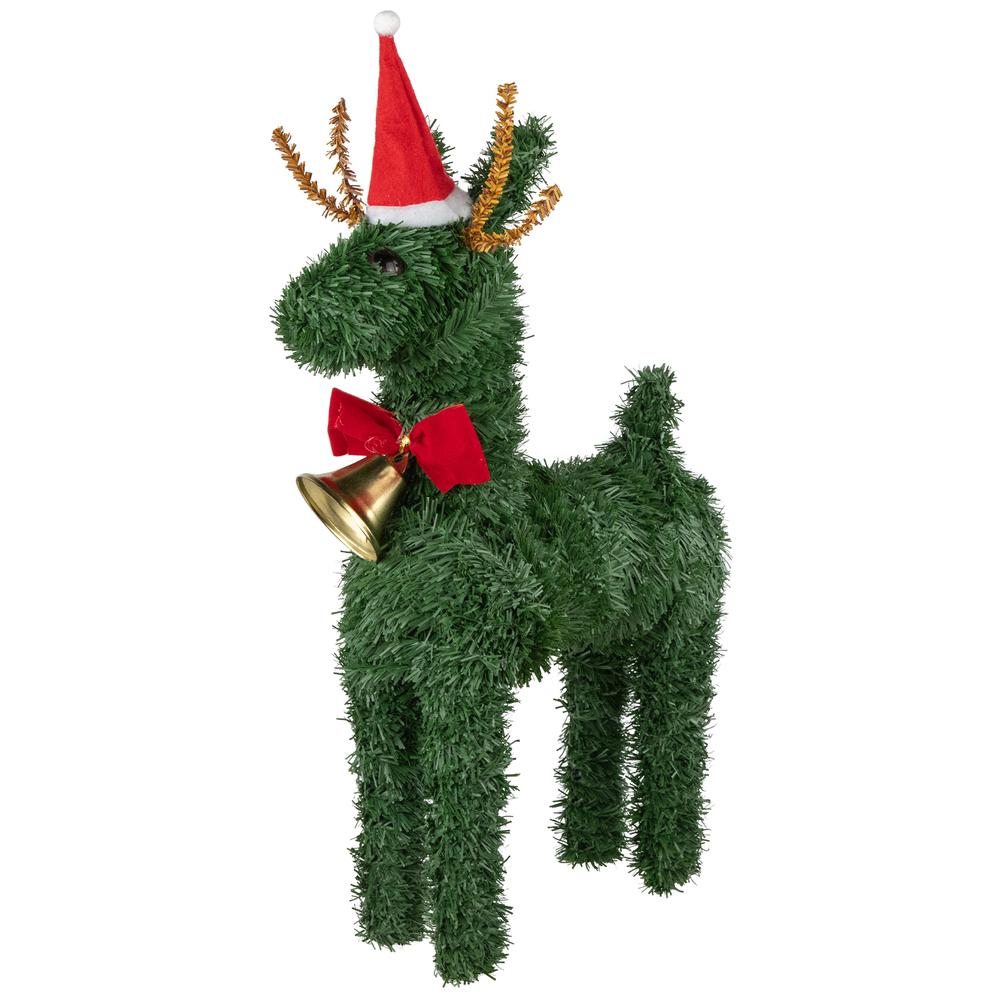 16" Reindeer with Bell Artifical Pine Christmas Decoration. Picture 1