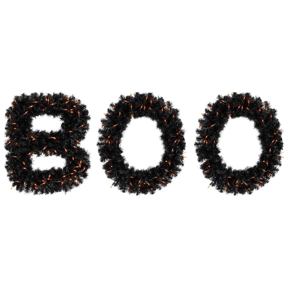 18" Lighted Letter Boo Sign Outdoor Halloween Decoration. Picture 1