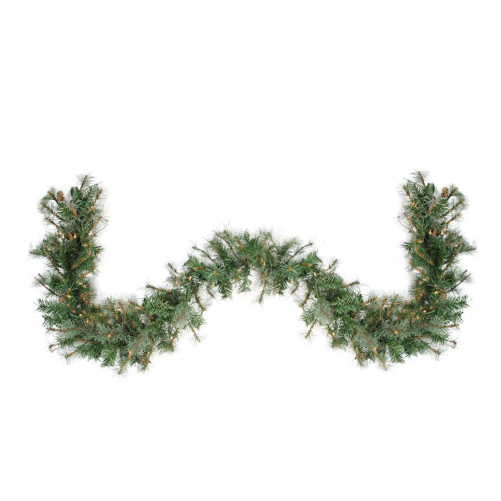 9' x 12" Pre-Lit Country Mixed Pine Artificial Christmas Garland - Clear Dura-Lit Lights. Picture 1