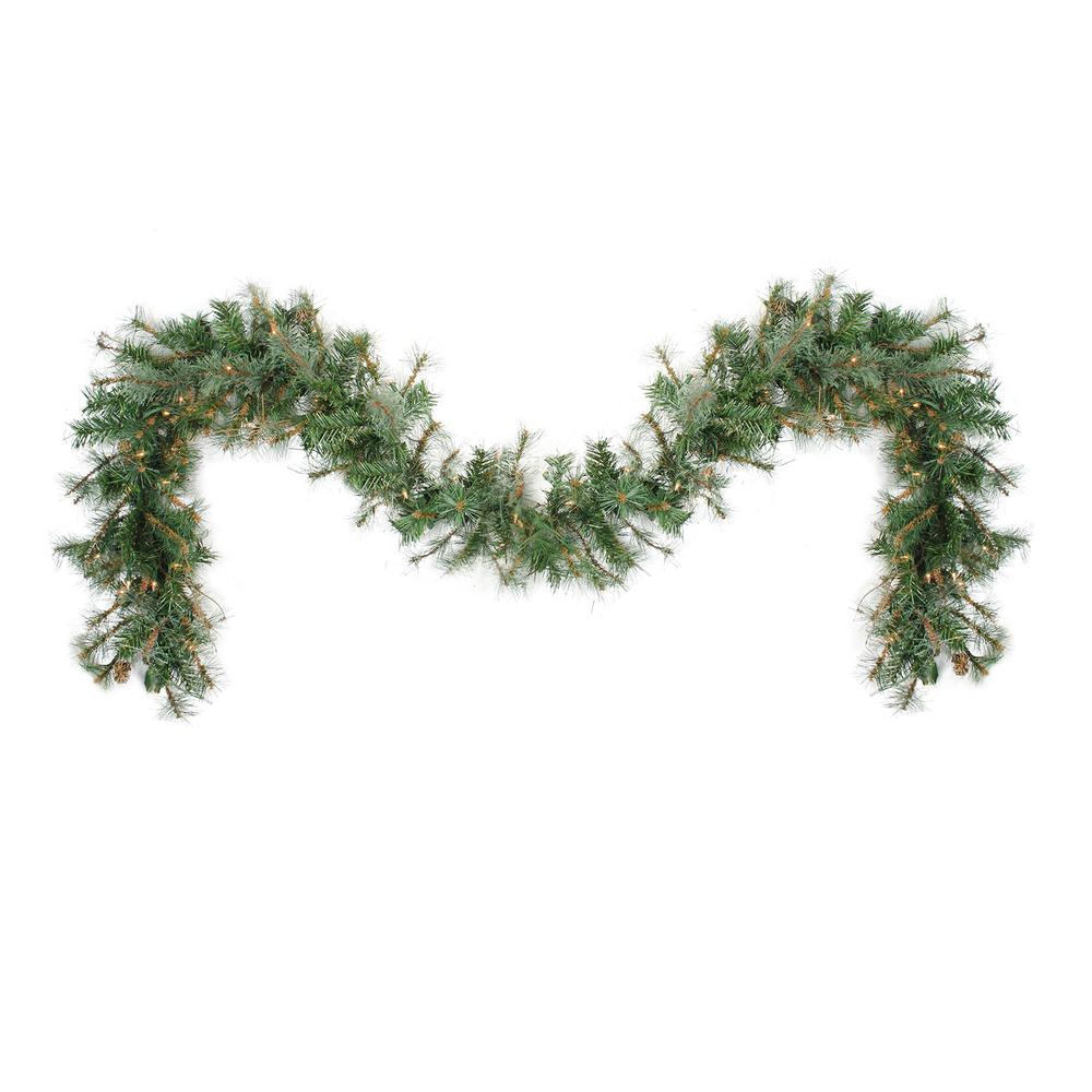 9' x 12" Pre-Lit Country Mixed Pine Artificial Christmas Garland - Clear Dura-Lit Lights. Picture 2