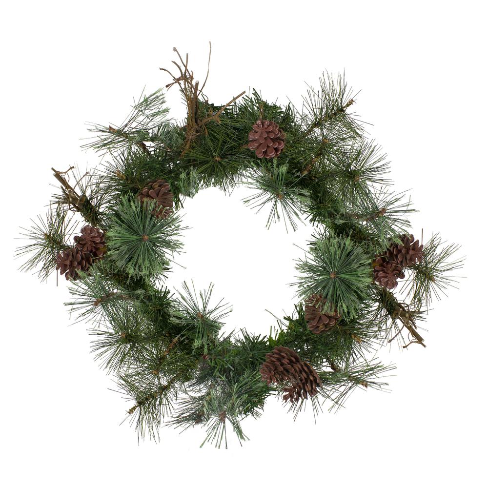 24" Country Mixed Pine Artificial Christmas Wreath - Unlit. Picture 1