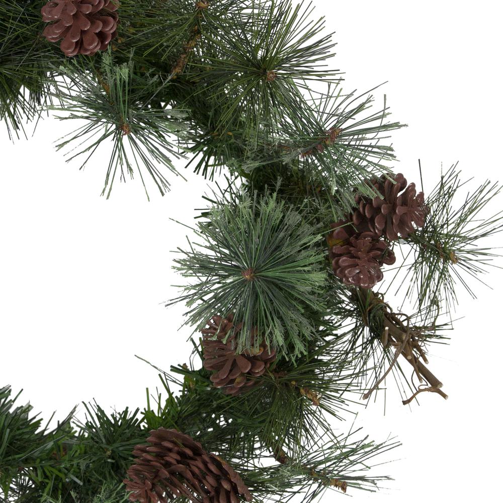 24" Country Mixed Pine Artificial Christmas Wreath - Unlit. Picture 3