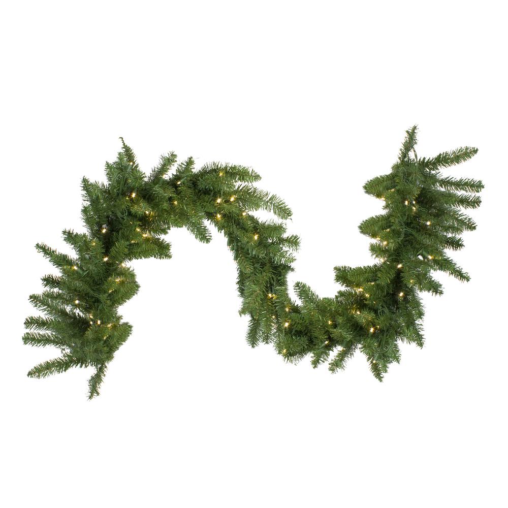 25' x 18 Pre-Lit Buffalo Fir Commercial Artificial Christmas Garland -  Warm White LED Lights. Picture 1