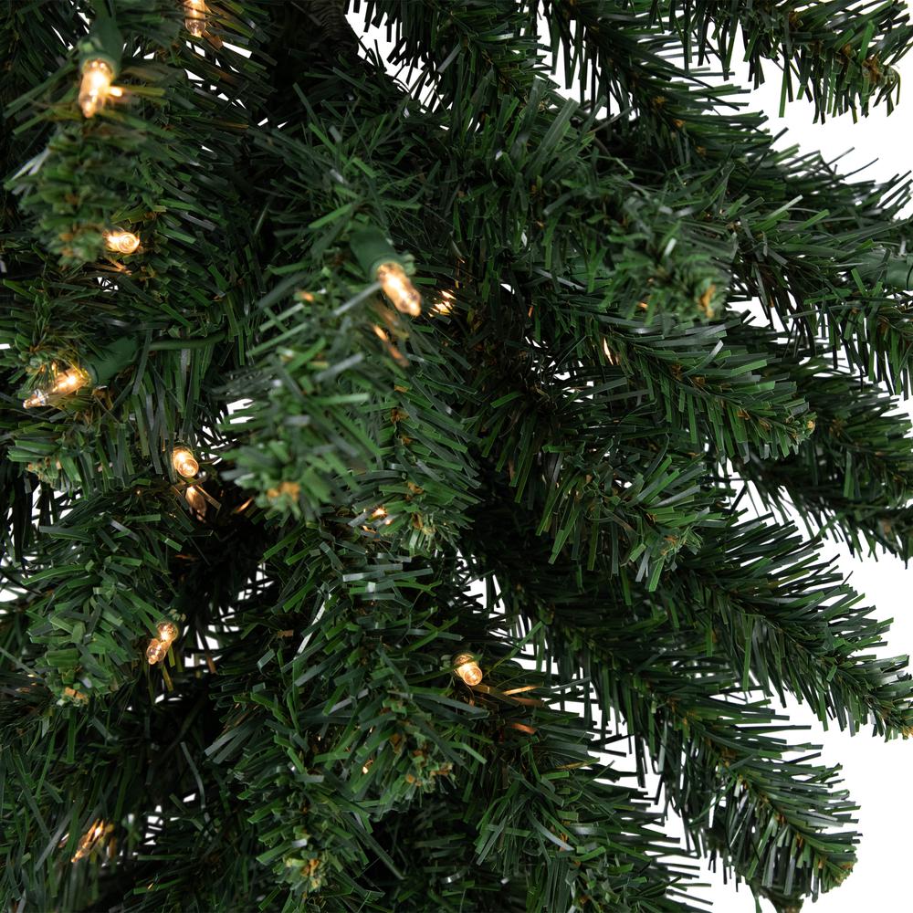3' Buffalo Fir Artificial Christmas Wall or Door Tree Clear AlwaysLit Lights. Picture 3