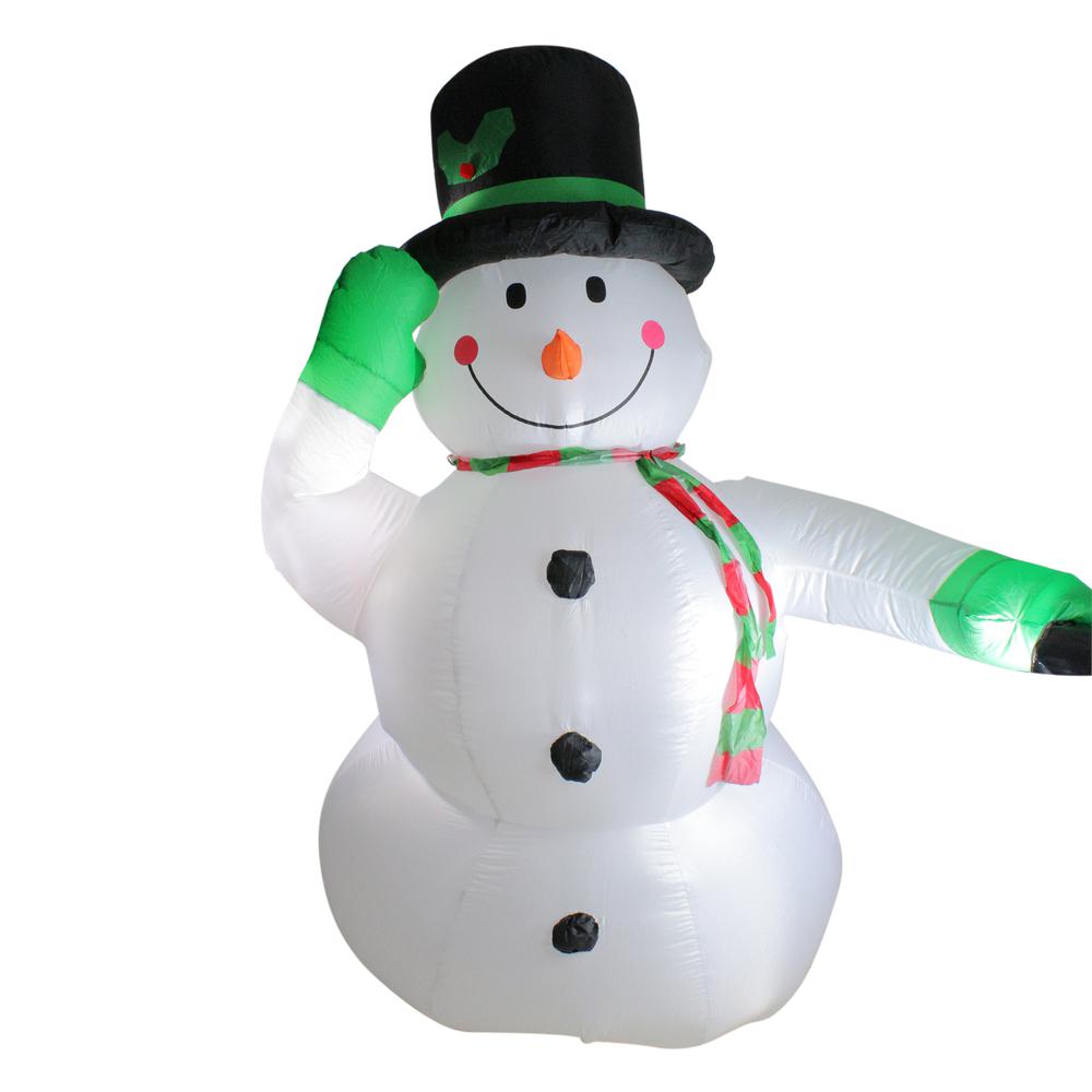 8' Inflatable Lighted Snowman Outdoor Christmas Decoration. Picture 1