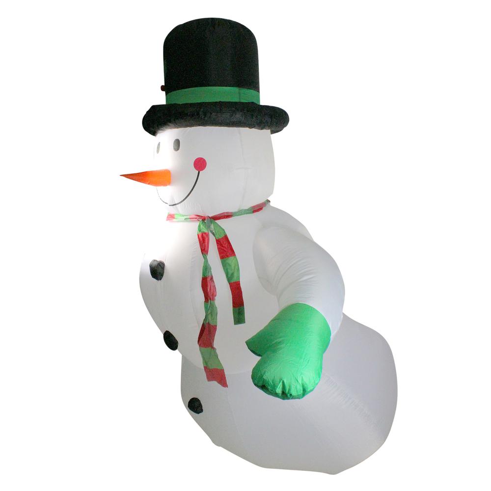 8' Inflatable Lighted Snowman Outdoor Christmas Decoration. Picture 2