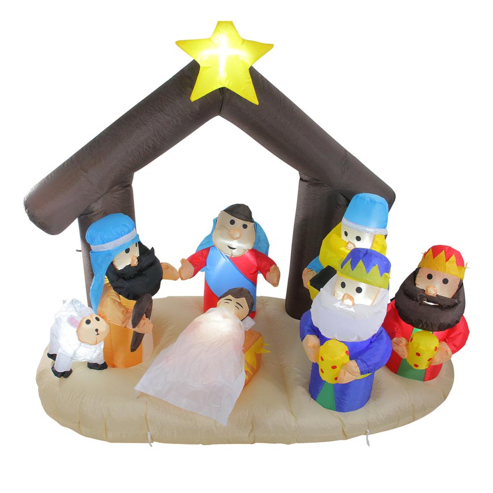 5.5' Inflatable Nativity Scene Lighted Christmas Outdoor Decoration. Picture 1