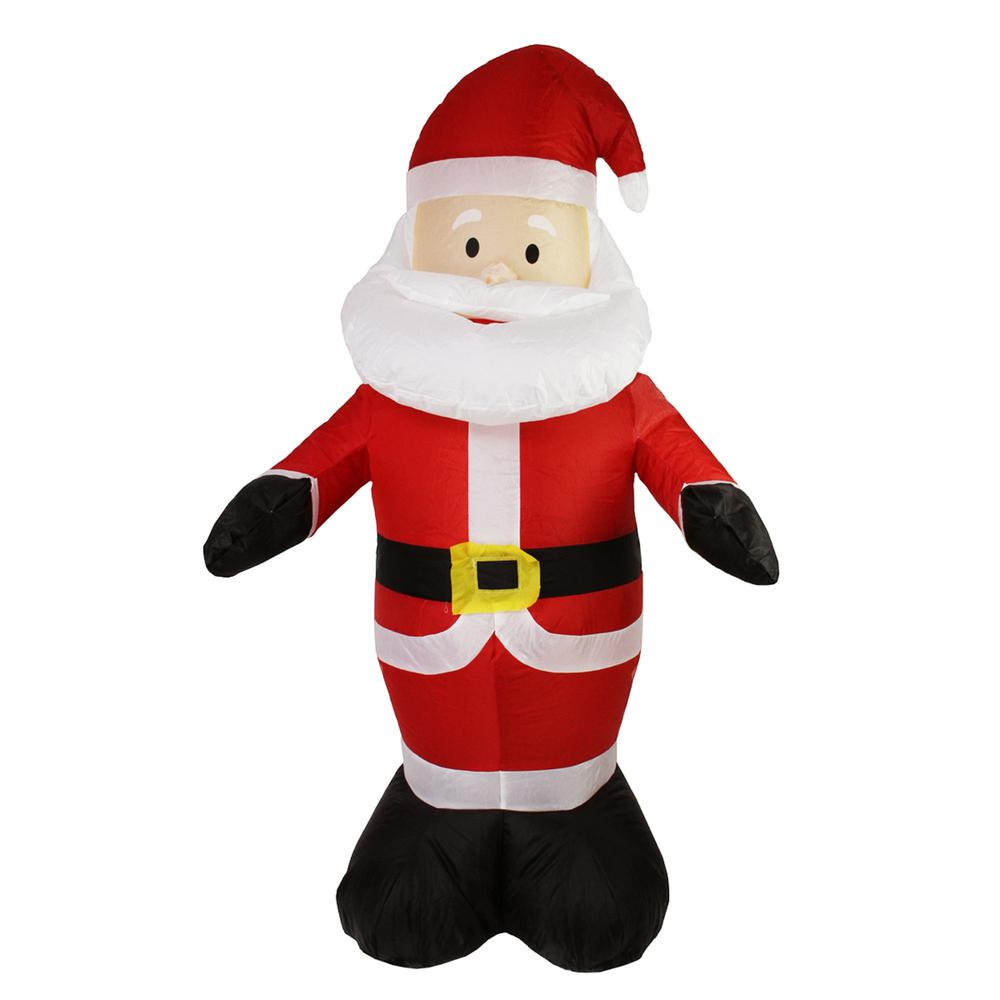 48" Red and White Inflatable Santa Claus LED Lighted Christmas Outdoor Decor. Picture 1