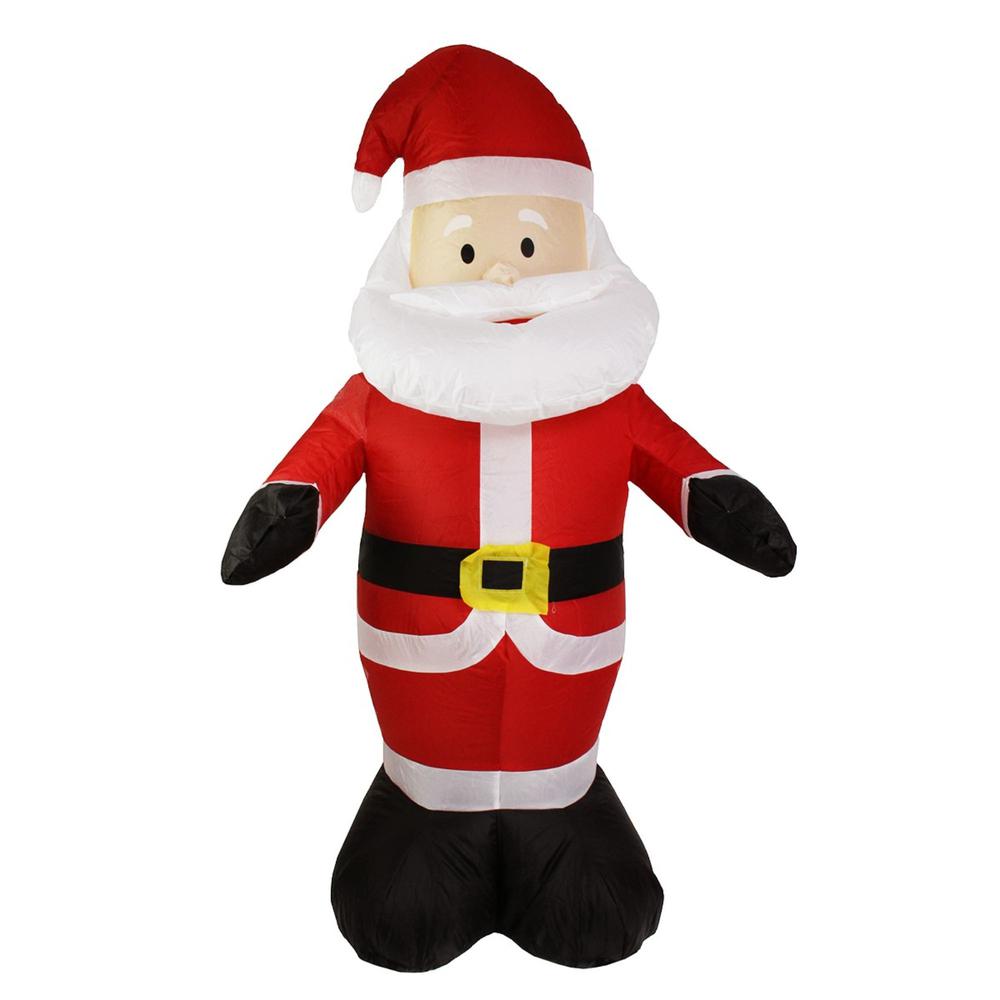 48" Red and White Inflatable Santa Claus LED Lighted Christmas Outdoor Decor. Picture 3