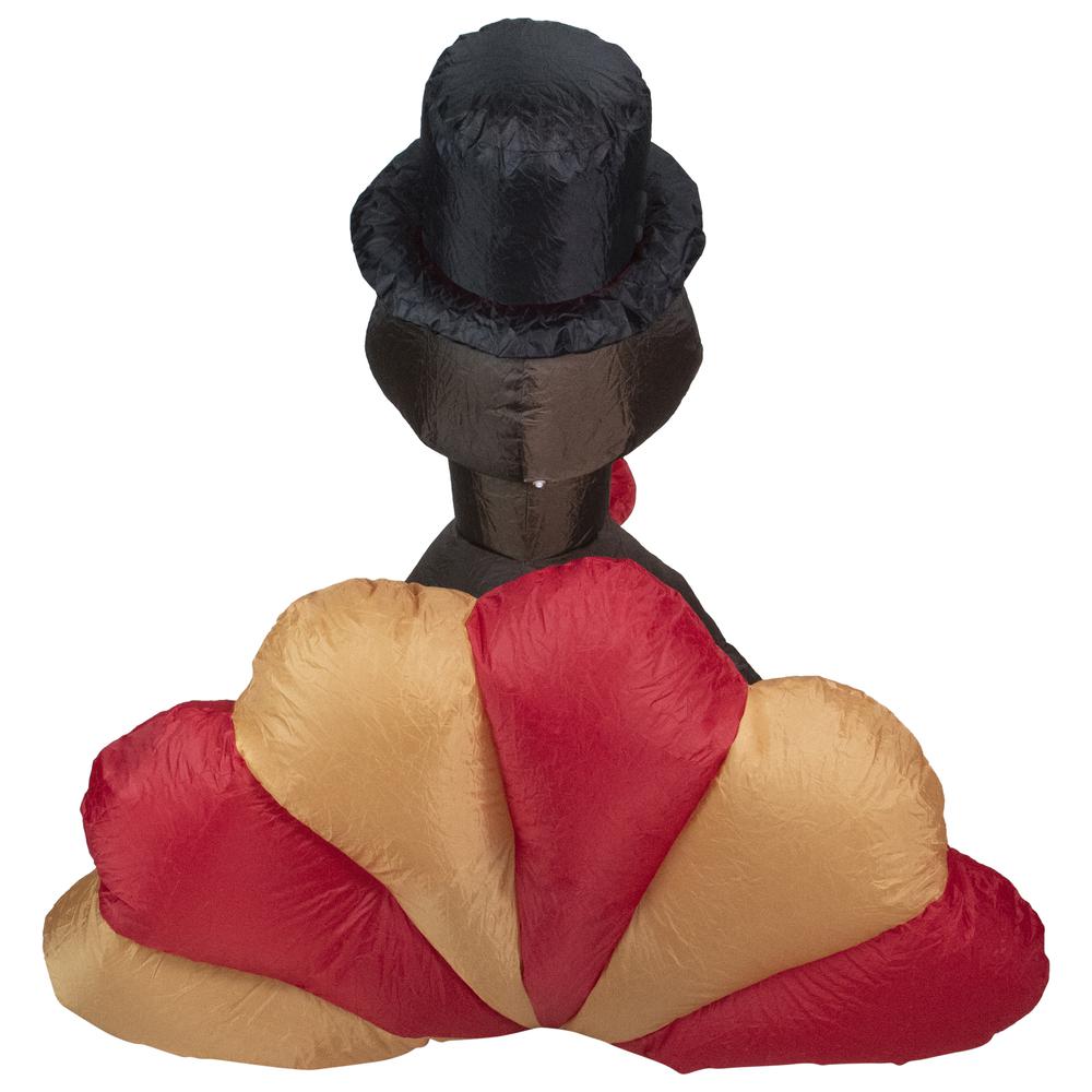 6' Brown and Red Inflatable Lighted Thanksgiving Turkey Outdoor Decor. Picture 4