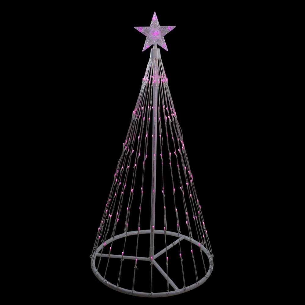 4' Pink LED Lighted Show Cone Christmas Tree Outdoor Decoration. Picture 2
