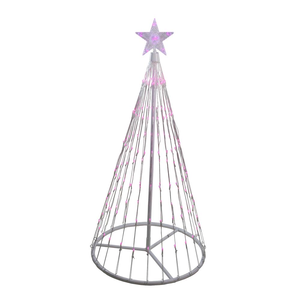 4' Pink LED Lighted Show Cone Christmas Tree Outdoor Decoration. Picture 1