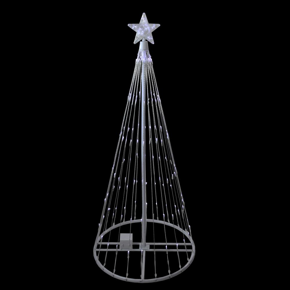 4' Pre-Lit White LED Show Cone Christmas Tree Yard Decor. Picture 2