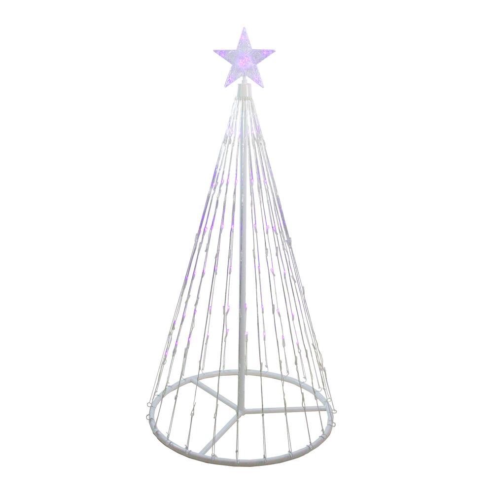 4' Purple LED Lighted Show Cone Christmas Tree Outdoor Decor. Picture 1