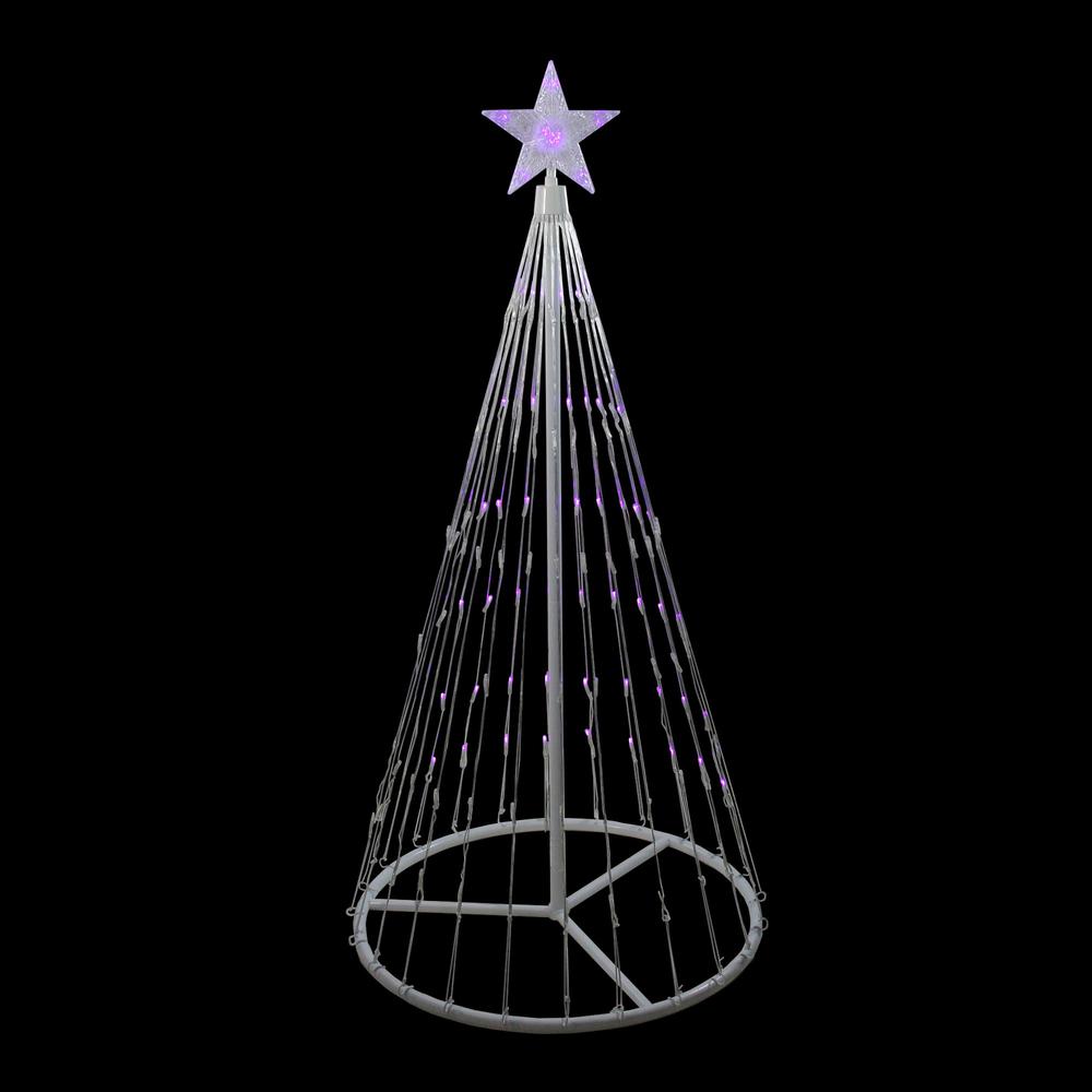 4' Purple LED Lighted Show Cone Christmas Tree Outdoor Decor. Picture 3