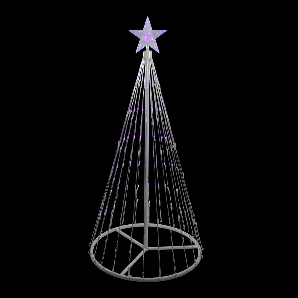4' Purple LED Lighted Show Cone Christmas Tree Outdoor Decor. Picture 2