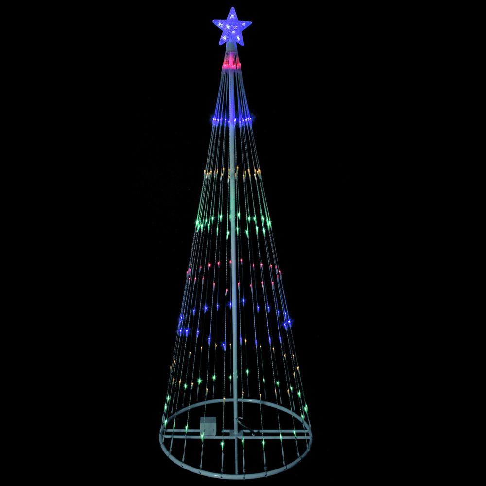 6' Multi-Color LED Lighted Show Cone Christmas Tree Outdoor Decoration. Picture 2