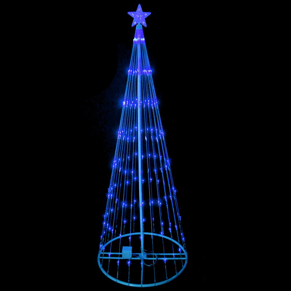 9' Blue LED Lighted Christmas Tree Show Cone Outdoor Decor. Picture 2