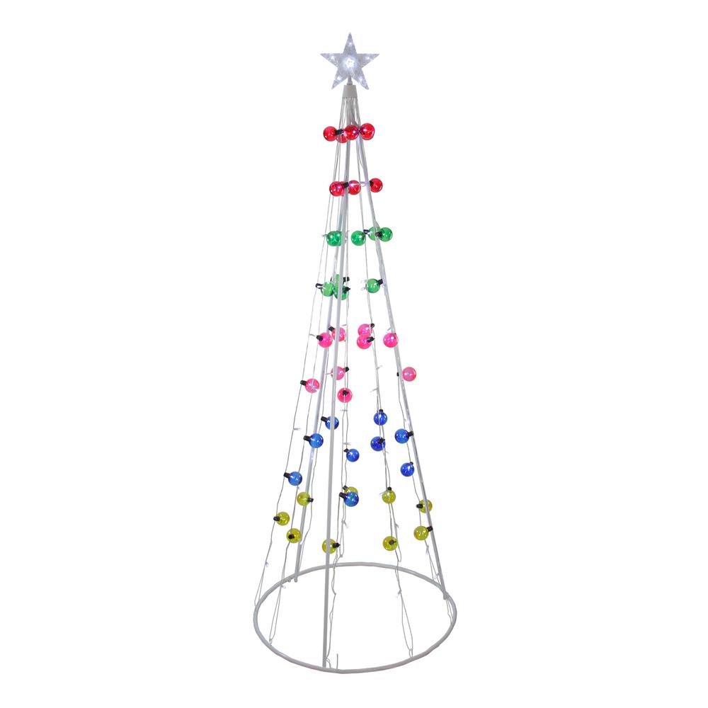 6' Multi-Colored Lighted Show Cone Christmas Tree Outdoor Decoration. Picture 1