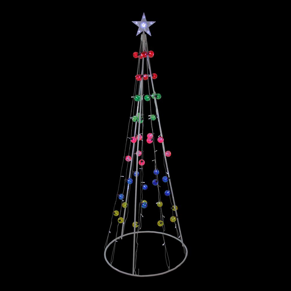 6' Multi-Colored Lighted Show Cone Christmas Tree Outdoor Decoration. Picture 3