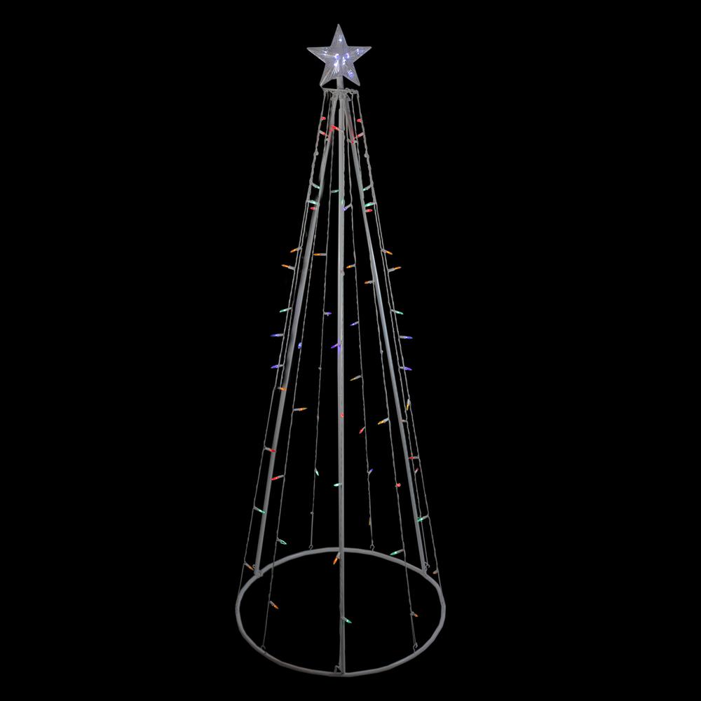 6' Multi-Color LED Lighted Cone Tree Outdoor Christmas Decoration. Picture 2