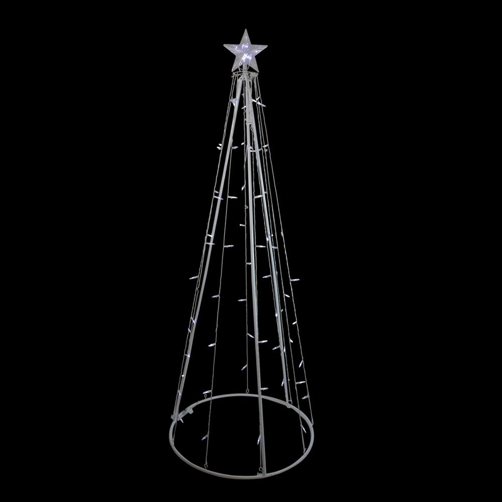 6' White LED Lighted Cone Tree Outdoor Christmas Decor. Picture 2