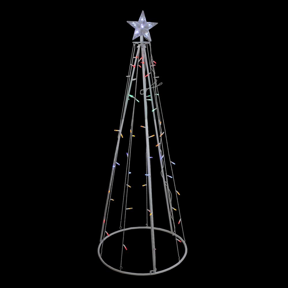 5' Multi-Color LED Lighted Cone Christmas Tree Outdoor Decor. Picture 2
