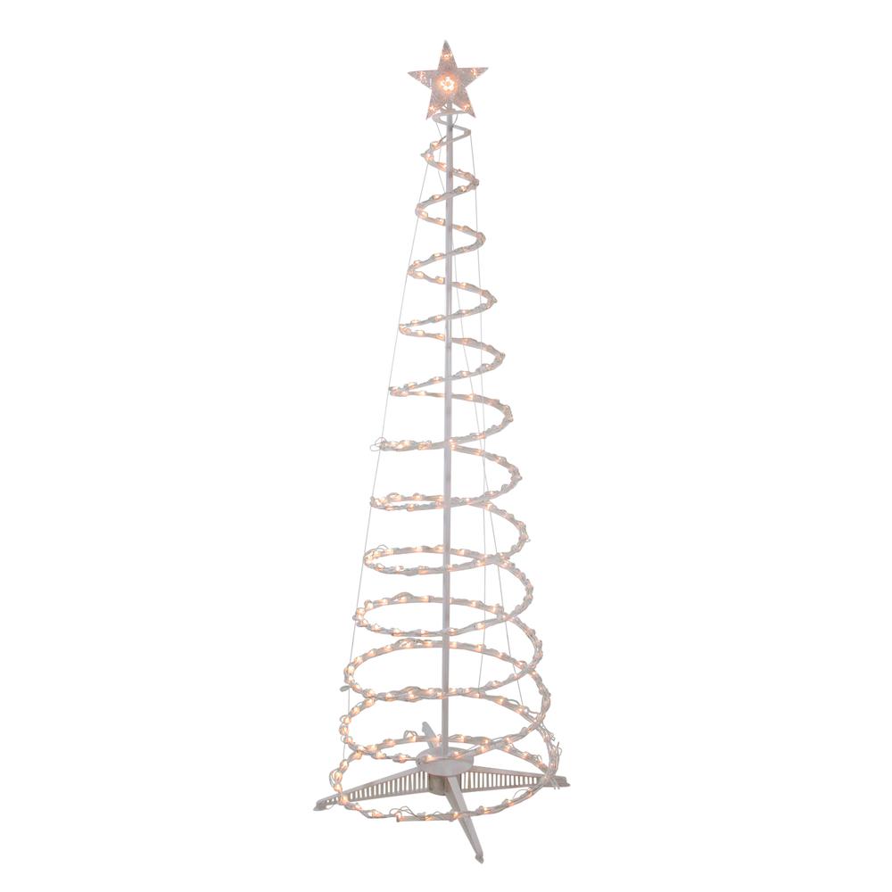 6' Clear Lighted Spiral Cone Tree Outdoor Christmas Decoration. Picture 1